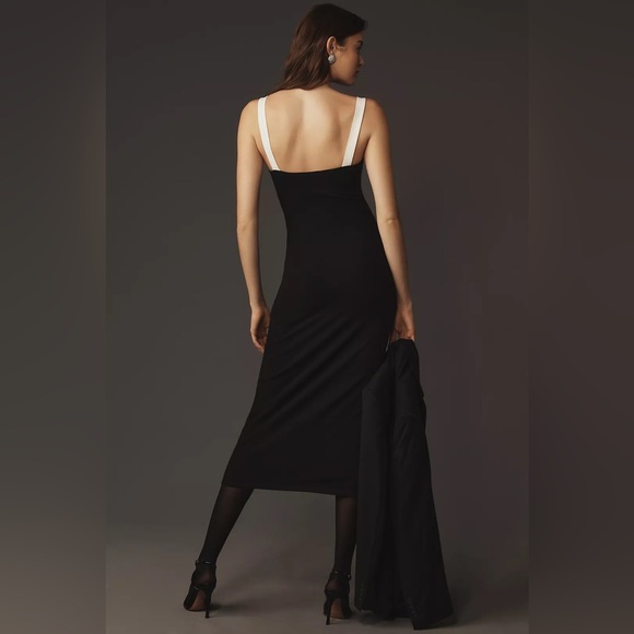 REFORMATION Nelle Black & White Midi Tank Dress Size Large NWT - Picture 2 of 12